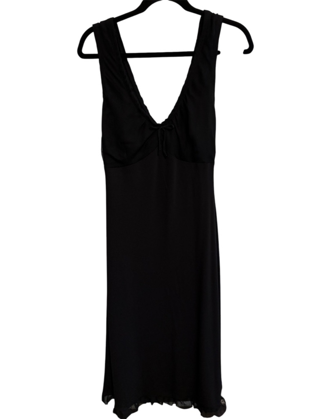 Betsey Johnson Black Midi Dress Size S Sleeveless V-Neck Feminine Flowy - Picture 6 of 8
